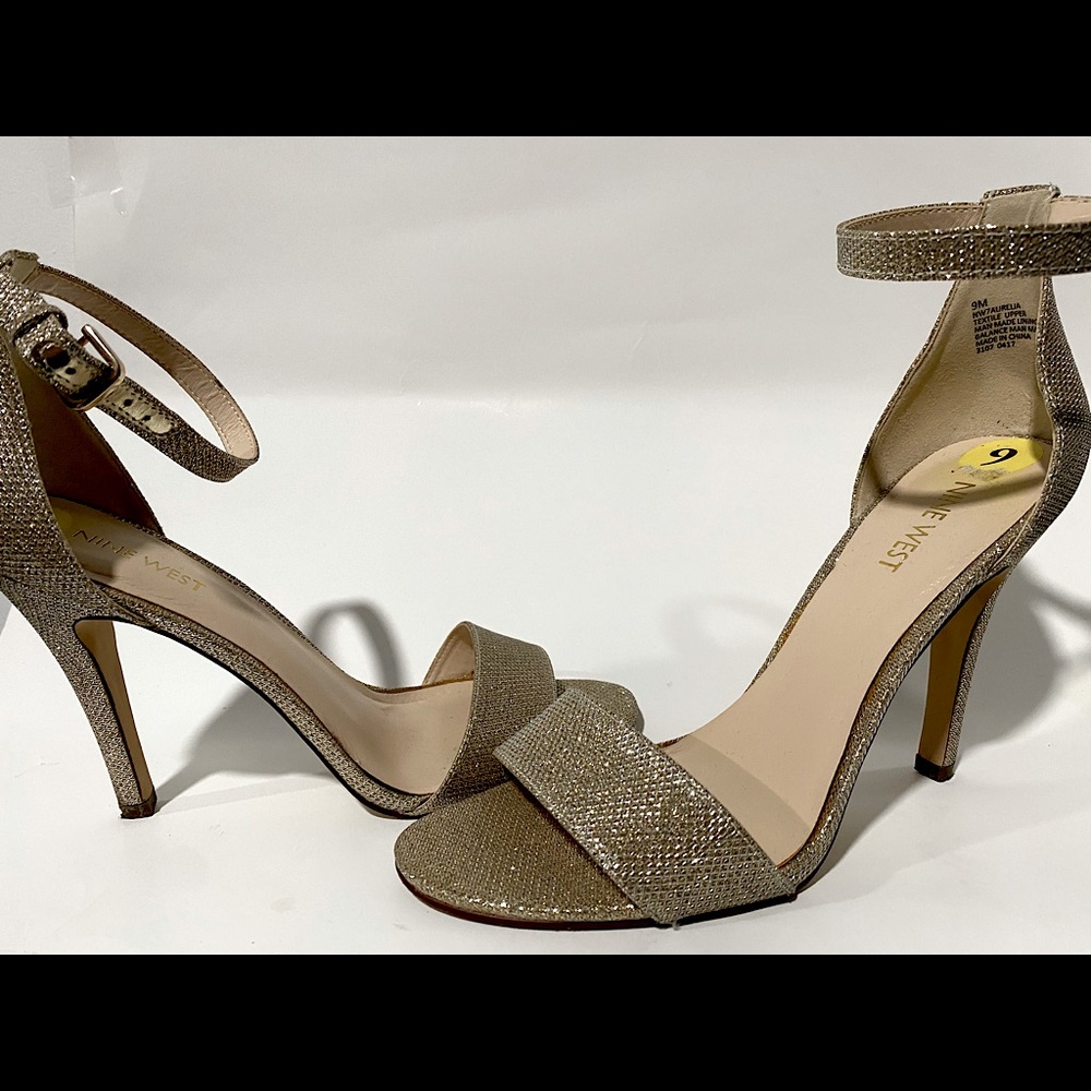 Gold sparkly heels